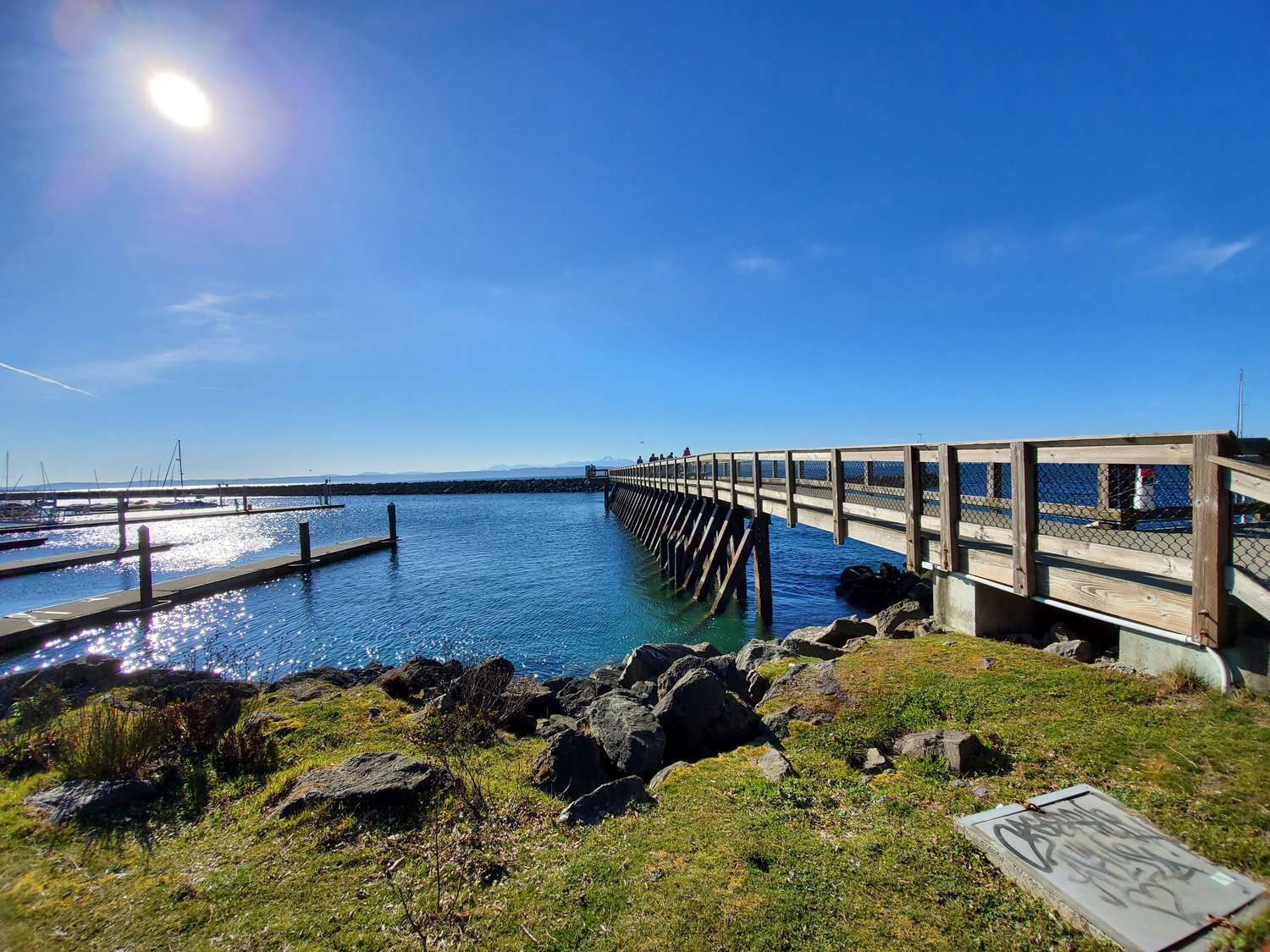 view of a boardwalk and shoreline